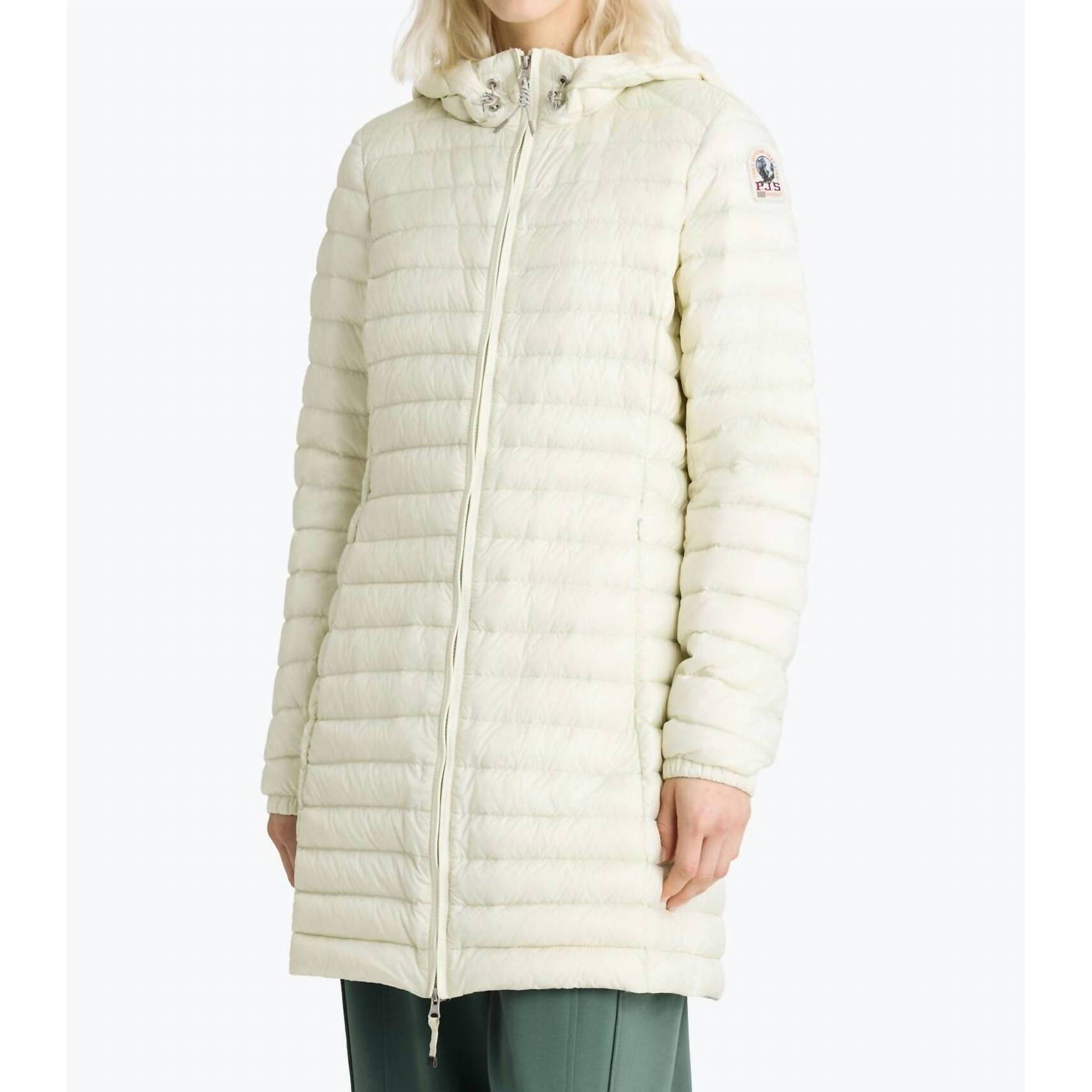 New Parajumpers Meredith Hooded Down Jacket In Mossy Chalk